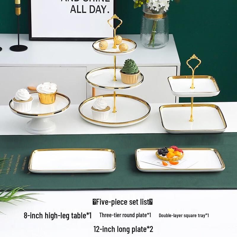 Nordic Ceramic 3-Tier Dessert & Fruit Plate Stand
