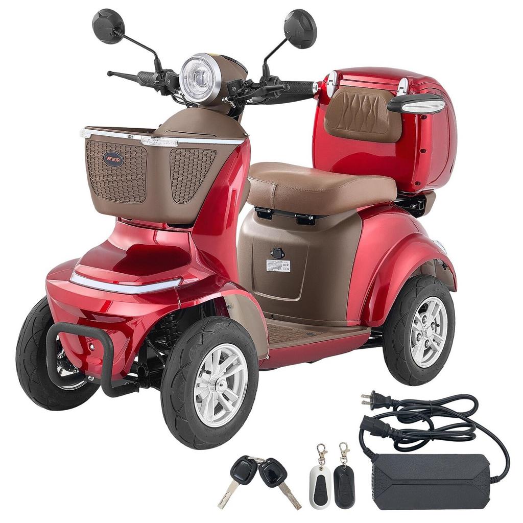 Heavy Duty 4-Wheel Mobility Scooters for Seniors & Adults, 500lbs Capacity, 35 KM 3-Speed Long Range, 1000W All Terrain Electric Recreational Scooter