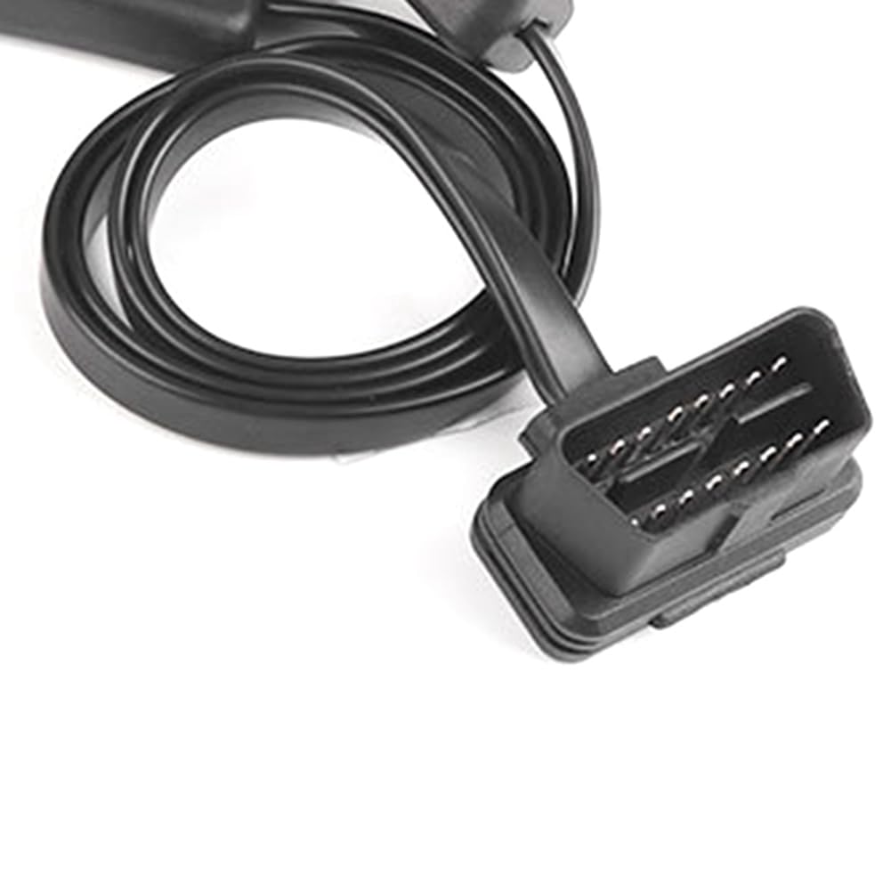 Alliteqwe Length 60CM OBD2 16 Pin with Switch Extension Cable, Flat Wire Adapter, 1