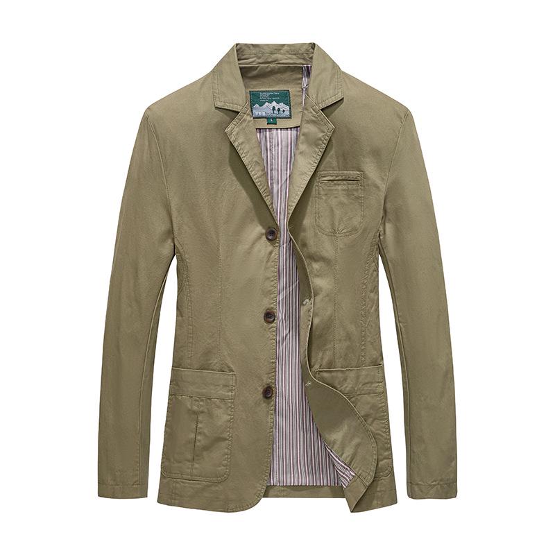 Men's Pure Cotton Casual Blazer - Loose Fit, Plus Size, Spring/Autumn Collection