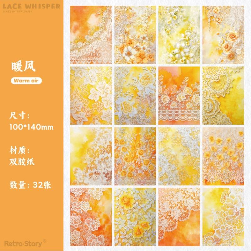 Retro Lace Self Adhesive Decorative Paper For Journal Scrapbooking Decoration