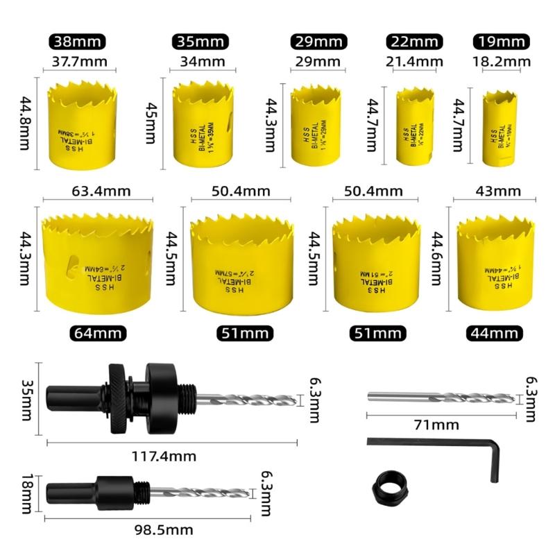 High Precise Woodworker's Hole Drill Bit Set for Multiple Materials Perfect for Furniture Making and Renovation Projects