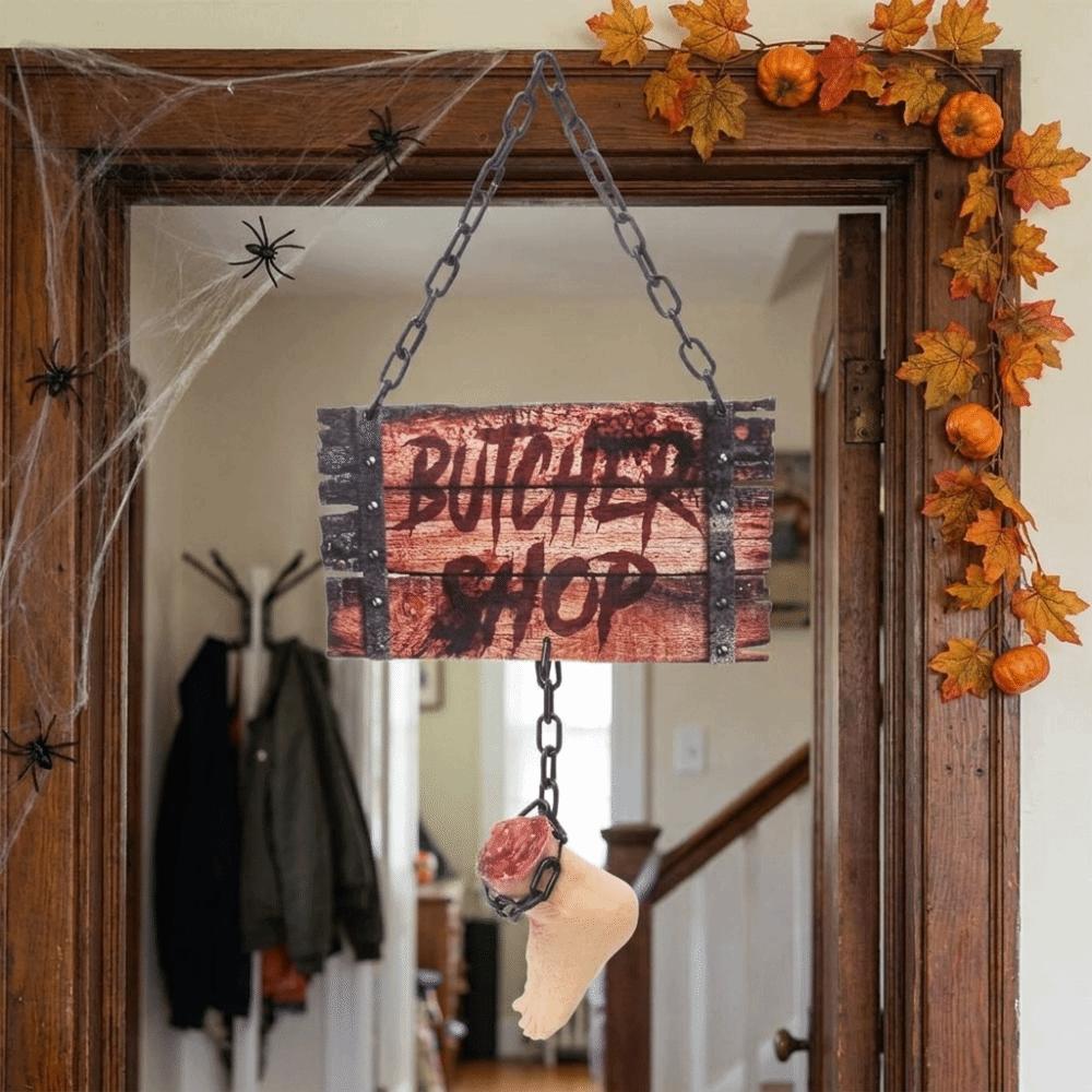 Simulated Red Stain Halloween Hanging Sign Lightweight Material Matte Color Printing Horror Layout Accessory Flexible Material