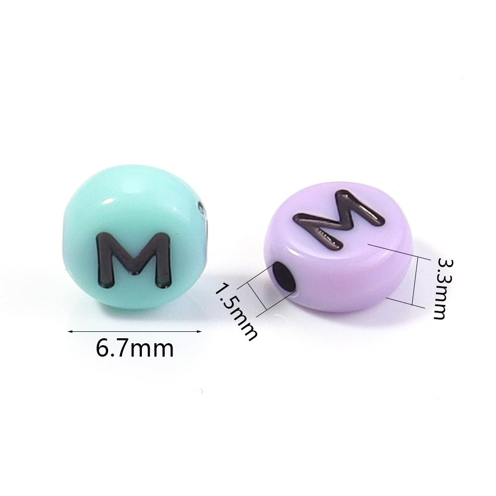 100pcs Acrylic Letter Beads Mixed Color Flat Round Alphabet Loose Spacer Beads For Jewelry Making DIY Bracelet Necklace Supplies