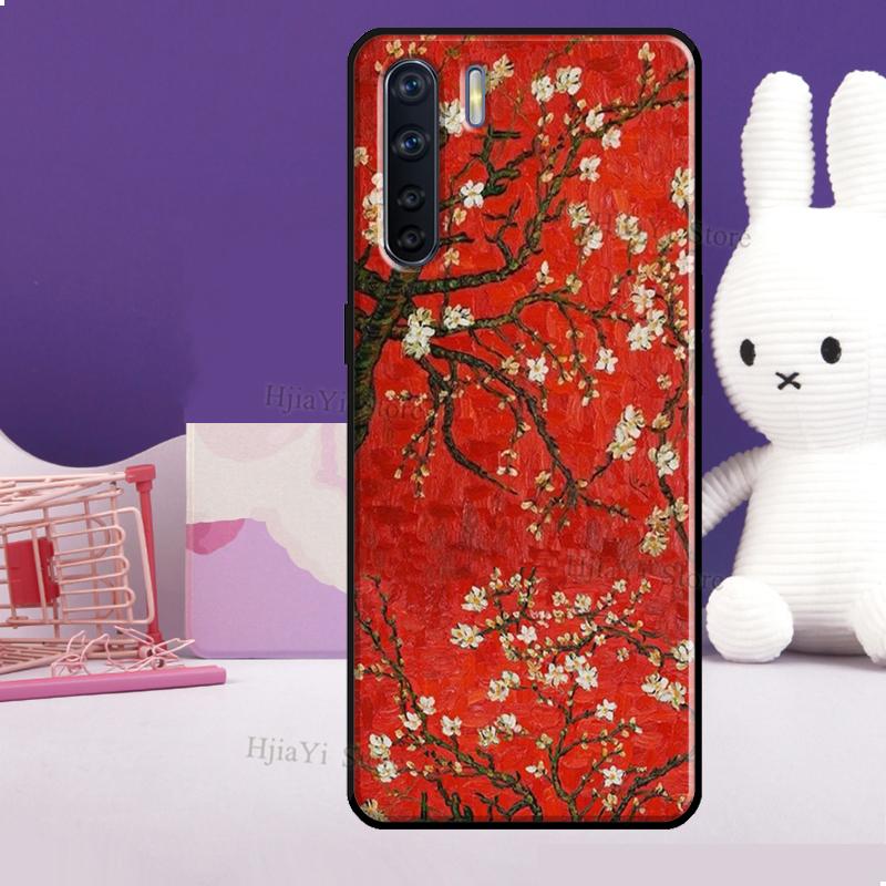 Blossoming Almond Tree Case For OPPO Reno 5 Lite 2Z 2F A5 A9 A53 A53S 2020 A52 A72 A1K A15 A83 A94 A74 A54 Coque