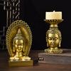 Candle Holder Buda Candlestick Resin Fengshui Budda Figurines India Thailand Buddhism Statue Office Desktop Home Decor