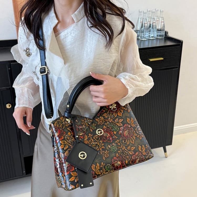 Women's hand-painted tote bag shoulder crossbody bag