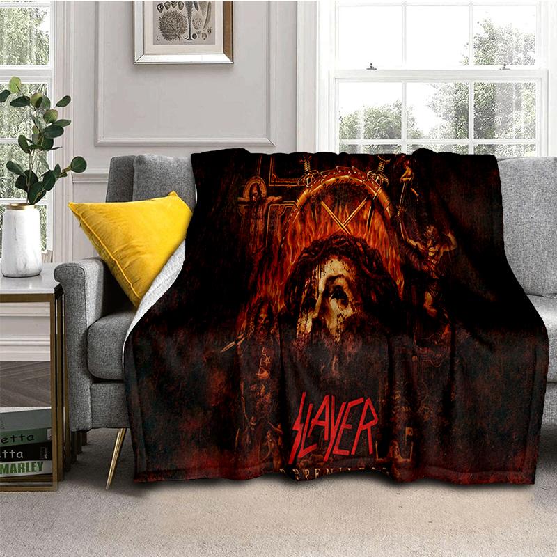 2025 New Style Slayer Heavy Metal Band Sign Blanket,Soft Throw Blanket for Home Bedroom Bed Sofa Travel Cover Kid Gift
