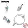 WOSTU 925 Sterling Silver Easter Egg Basket Flowers Charm Bead Pendant Fit Original Bracelet Necklace For Women Jewelry
