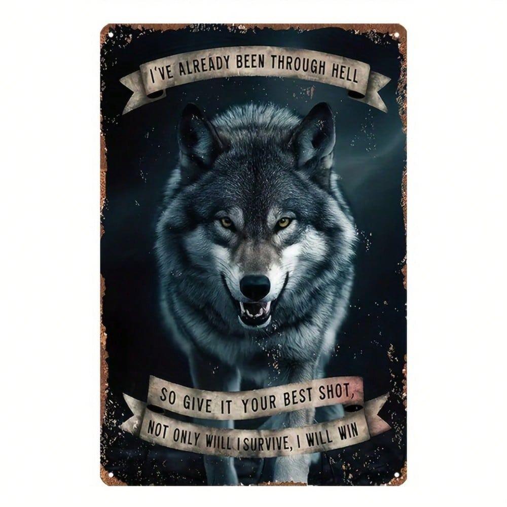Metal Poster Wolf Vintage Wall Art Home Decor