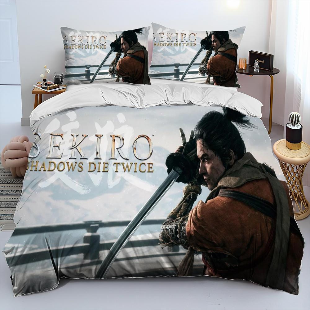 

3D Sekiro:Shadows Die Twice Game Comforter Bedding Set,Duvet Cover Bed Set Quilt Cover Pillowcase,king Queen Size Bedding Set EU Twin 135x200cm