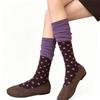 Contrast Top Slouchy Socks Polka Dot Pattern Dress Socks Casual Stacked Socks Winter Season
