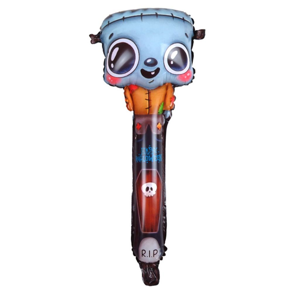 Owls Pumpkin Inflatable Stick Pumpkin Ghost Aluminum Foil Balloon Roll Skull Handheld Stick  Bar
