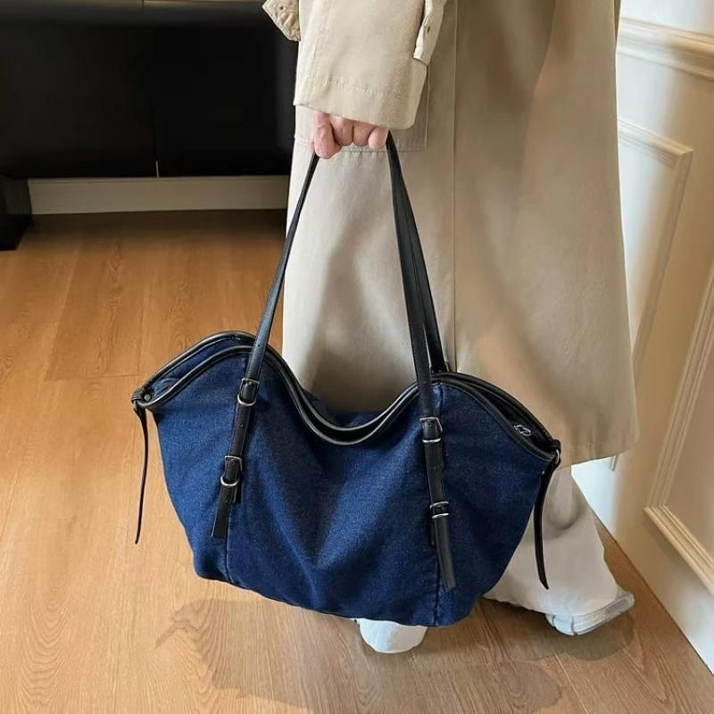 Vintage Denim Tote Bag, Retro Large Capacity Shoulder Bag, Women's Casual Handbag & Shopping Bag Women Handbags