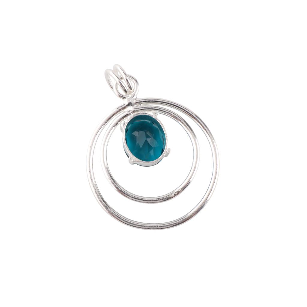 Apatite Gemstone 925 Sterling Silver Handmade Jewelry Birthstone Pendant 1.65" PP-61-12