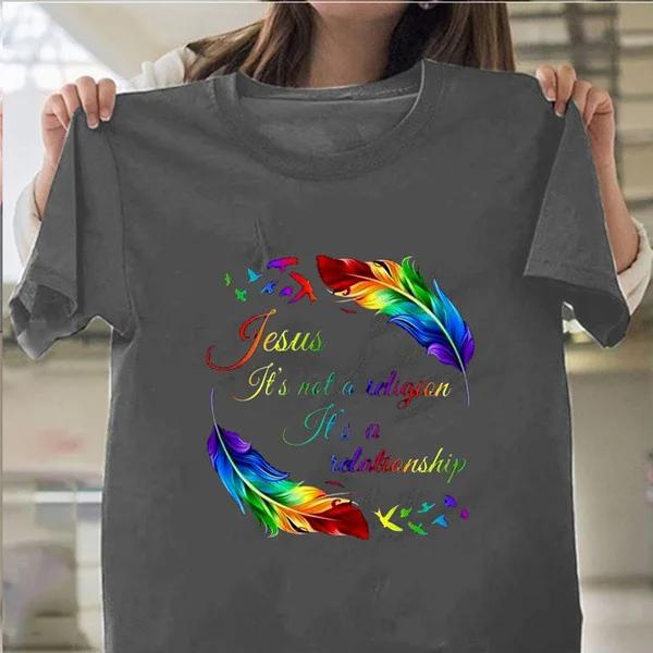 

Иисус не религия, это отношения с принтом женская футболка с коротким рукавом и круглым вырезом свободная женская футболка женская футболка топы XXXL