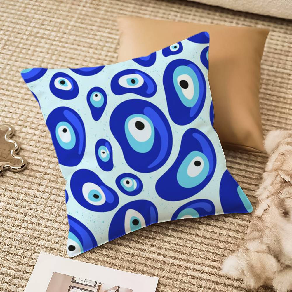 Classic Prank Evil Eyes Pillow Case Comfort Sofa Bed Silky Elegant Invisible Zipper Decorative Cushion Cover