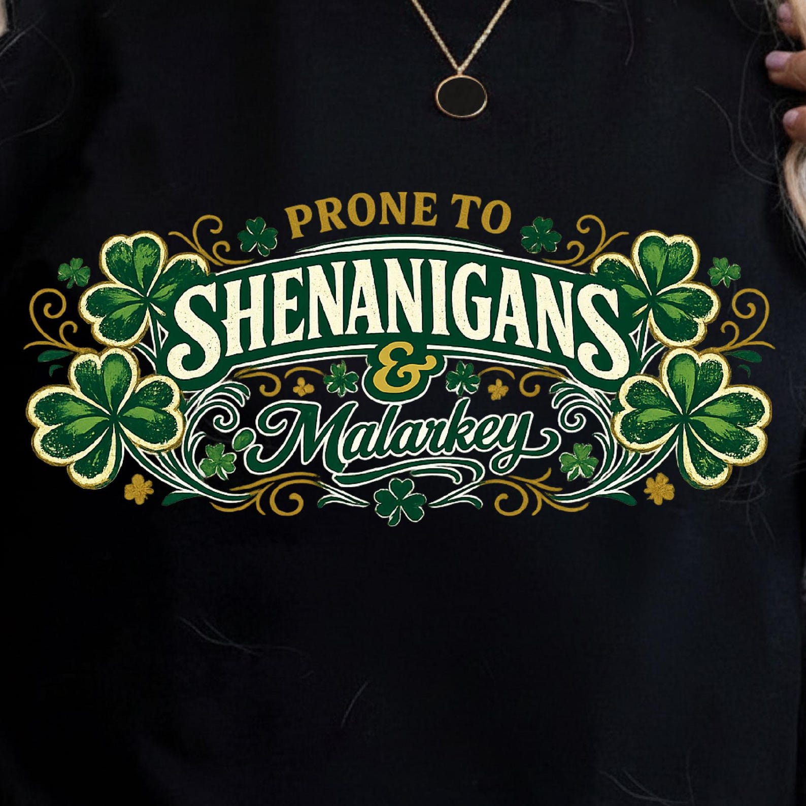 Shenanigans & Malarkey Tee | Shamrock Women s Cotton Shirt 2XL