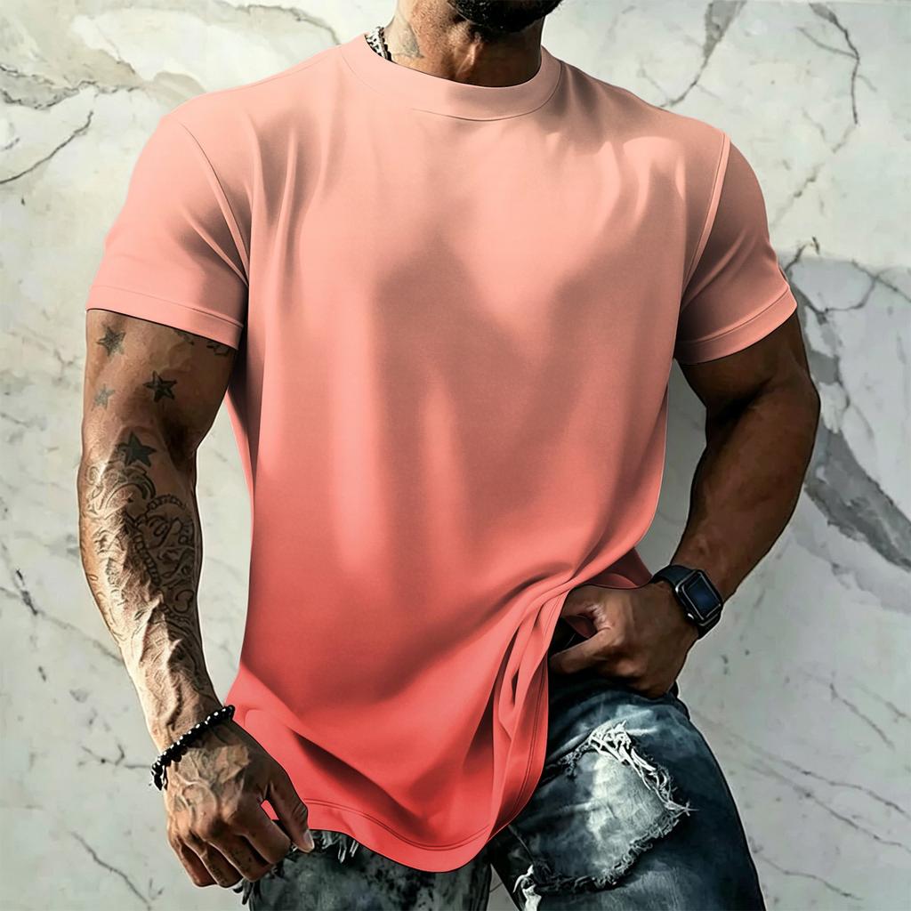 Camiseta Básica de Color para Hombre con Tejido Fresco de Manga Corta - Transpirable de Corte Holgado para Verano, Exterior, Casual
