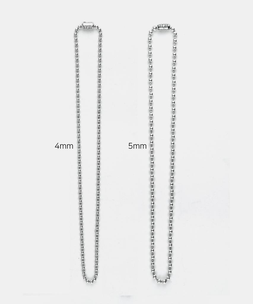 Sheen666 Ball Chain Silver Necklace 5Mm