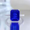 Luo Xi Temple 925 Silver Rectangle Carved High Carbon Diamond Minimalist Temperament Ring