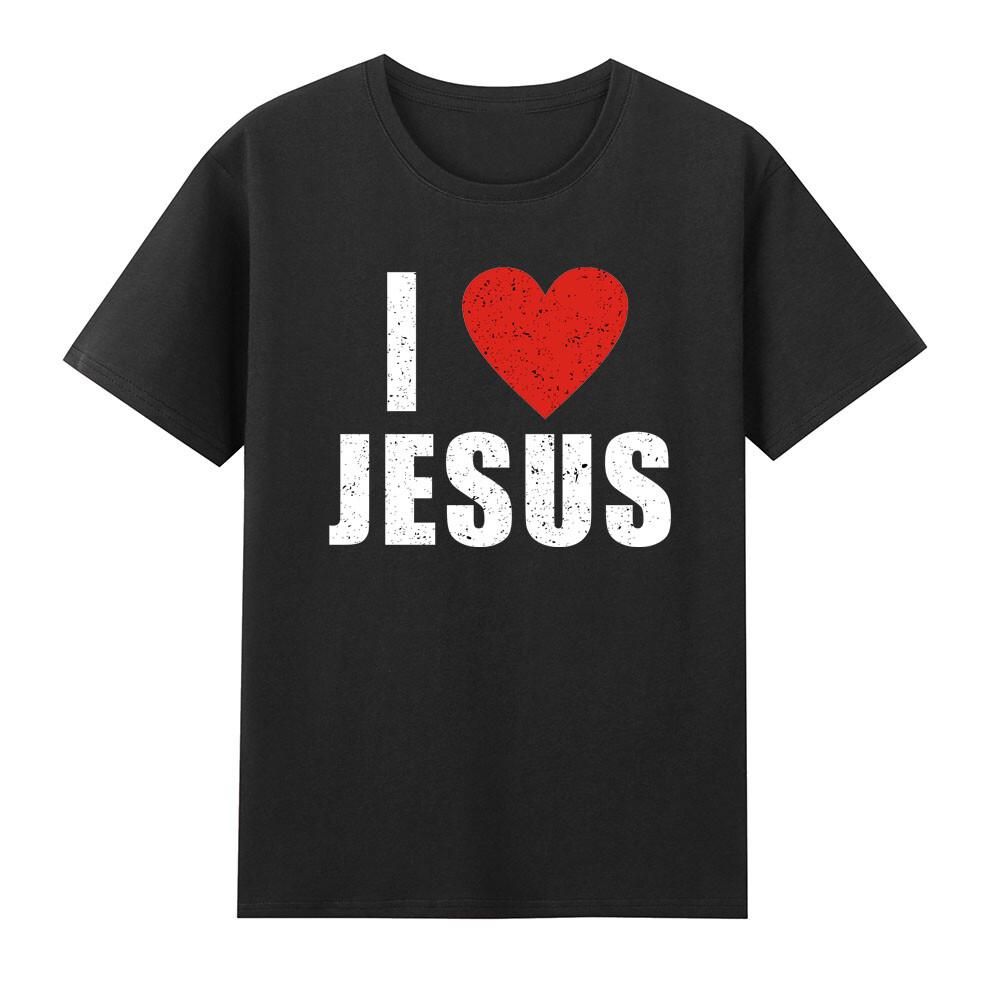 I Love Jesus Red Heart Funny Christianity Faith Tshirt S