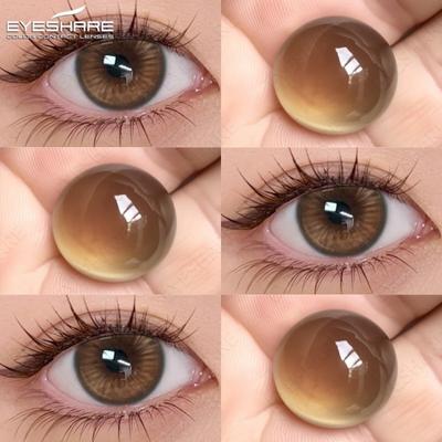 1 Paar Big Eyes Farbige Kontaktlinsen Natürliche Braune Linsen Graue Pupillen Beauty Make-up Softlens