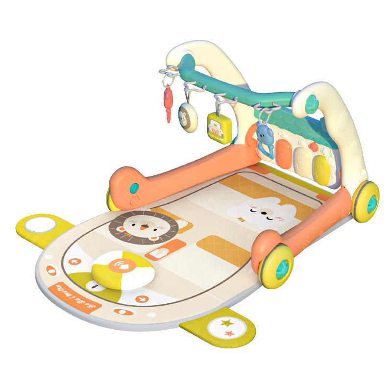 Newborn Pedal Piano Gym Walker: Early Learning Music Stroller Toy