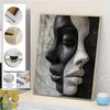 Chic Black & White Abstract Woman Art Print for Living Room, Bedroom, Cafe, or Kitchen
