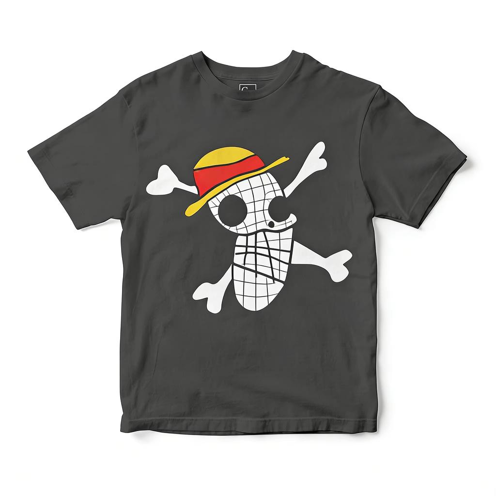2026 new One Piece Anime Tshirt Red cotton shortsleeved cartoon skull pattern Tshirt Soft and breathable