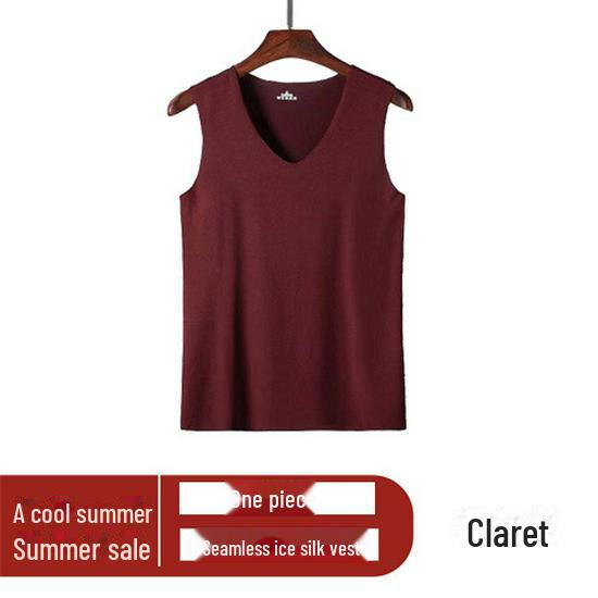 Men's Ice Silk Seamless Sleeveless Vest - Summer Sportswear Waistcoat