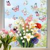 Static Cling Spring Butterfly Bouquet Window Stickers for Kids Room Bedroom Wall Decor