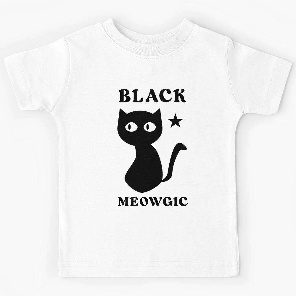 Black Meowgic Kids T-Shirt 100