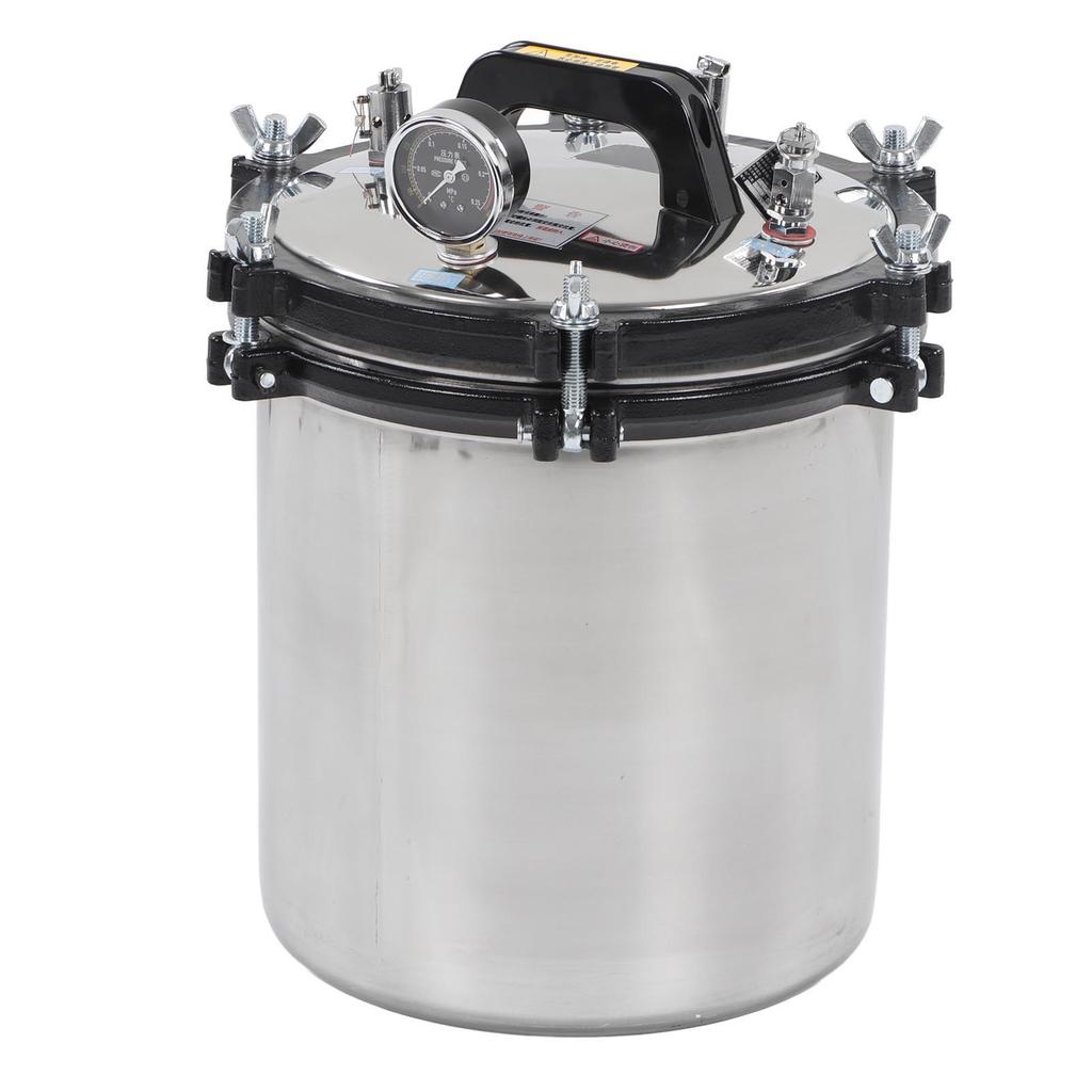 18L Parní Autokláv Nerezová Ocel Ochrana proti Suchému Chodu Odolný proti Výbuchu Vysokoteplotní Tlakový Přenosný Autokláv AU