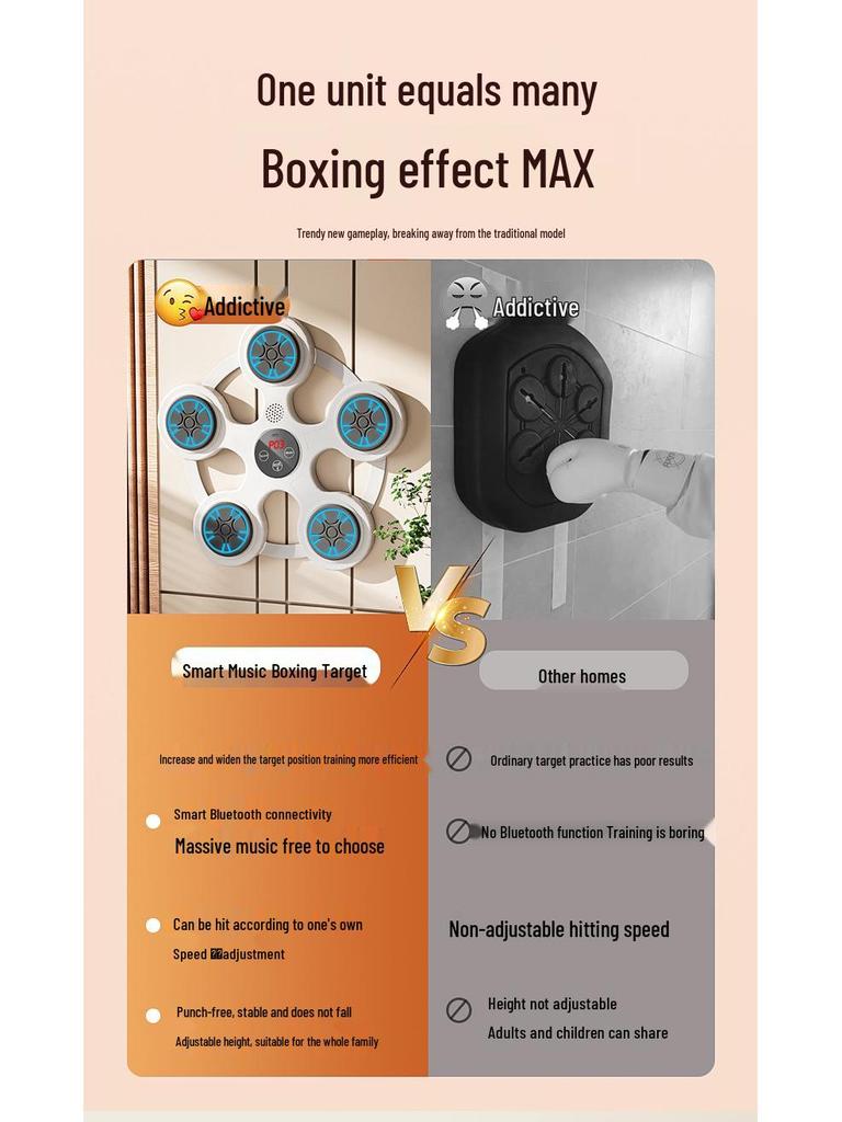 Bluetooth-Musikboxmaschine: Intelligentes Wandziel & Reaktionstrainer für Heimdekompression