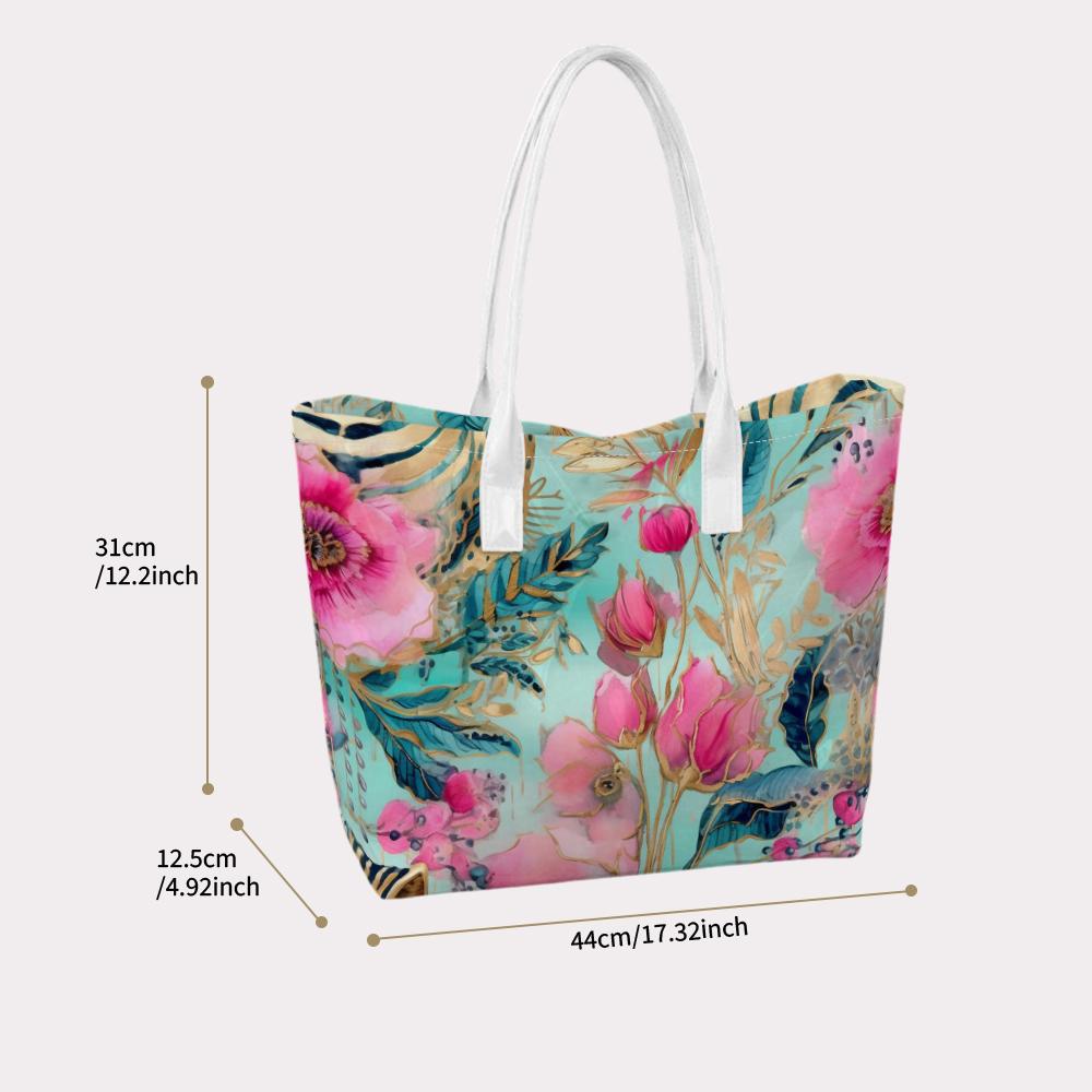 Floral Printed Casual Tote Bag Fashion Shoulder Bag for Daily Use