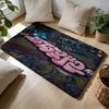 Band KKatseye Floor Mat Soft Flannel Absorbent Mat Non-Slip Rug Home Bedroom Bathroom