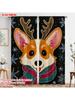 2pcs, plane printing Curtains&Window Treatment Cute Dog Versatile Durable Polyester (without rod) Festive for Bedroom,
