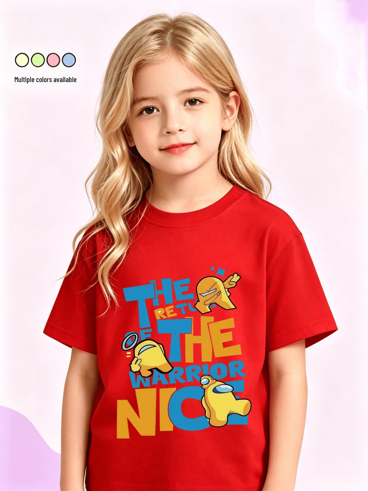 2026 Among Us Space Werewolf Print Kids Cotton T-shirt 110 cm