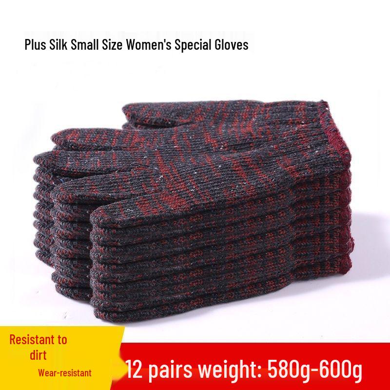 Durable, Thickened Yarn Work Gloves: Wear-Resistant, Dirt-Resistant Cotton for Repair & Construction