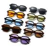  New Fashion Square Women Sunglasses Retro Trending Orange Leopard Rivets Candy Color Sun Glasses Shades UV400