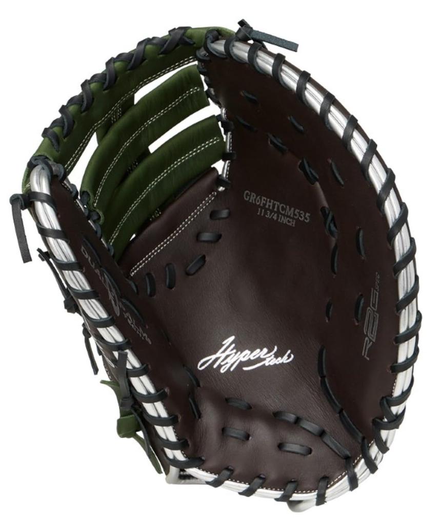 Rawlings Baseball Softball Glove HYPER TECH COLOR SYNC GR6FHTCM535 First Baseman Chocolate/ML Green 11.75 Inches Left-Handed (Worn On Right Hand)