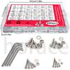 880pcs-stainless steel round cup hex bolt, nut, and washer set - M2-M5 sizes, includes hex wrench, suitable for DIY and repair.
