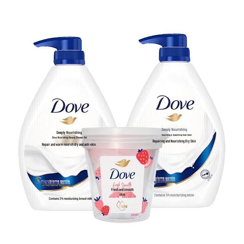 Dove Body Wash & Exfoliating Scrub Set