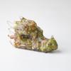 Resin Crystal Dragon Head Figurine With Natural Waterstone For Home Office Decor
