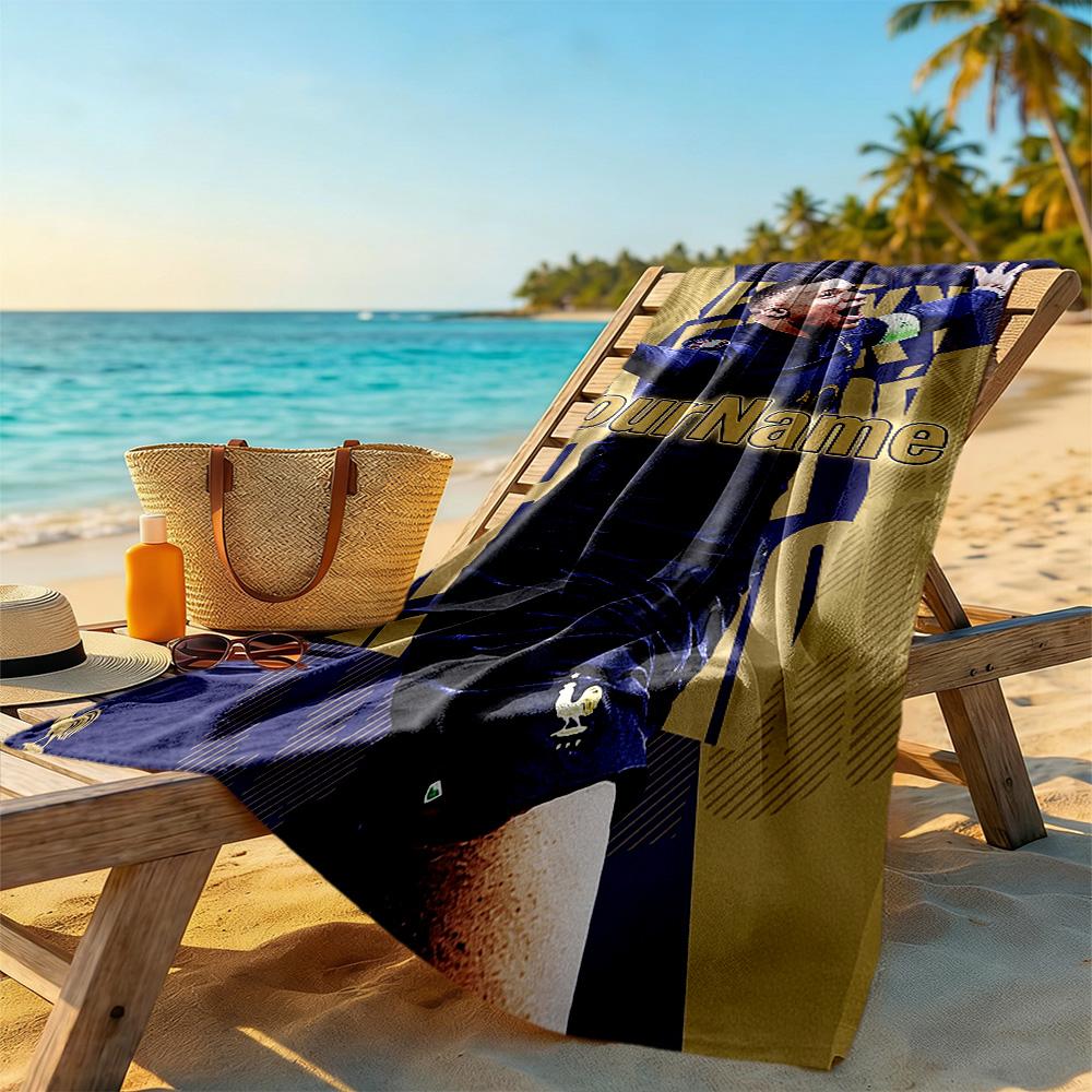 Mbappe Personalisiere deinen Namen Strandtuch Schnelltrocknend Weiche Mikrofaser