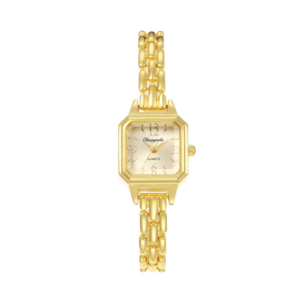 Luxus Damenuhren Golden Mode Lässig Quadratisches Kleines Zifferblatt Damenkleid Quarz Uhr Elegant Mädchen Armbanduhr