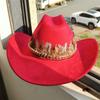 New Handmade Belt Suede Western Cowboy Hat Wide Brim Cowgirl Hat Party Hat  Stage Hat  Cattleman Knight Hat