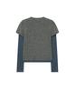 COVERNAT WOMAN Henley Neck Layered Long Sleeve Melange Gray