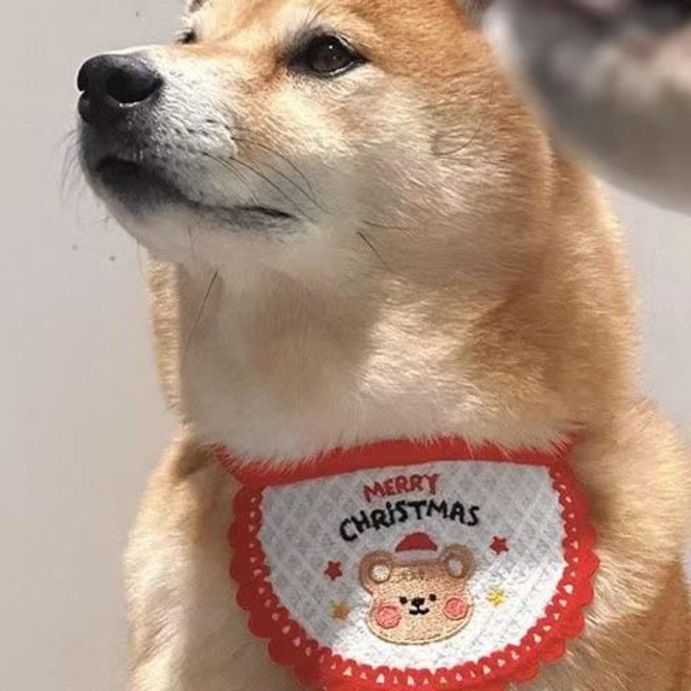Pet cat dog christmas dress up saliva towel embroidered bib bib scarf